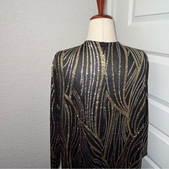 Lularoe Metallic Glitter Statement Long Sleeve Sarah Duster Long Cardigan Top - Picture 4 of 11